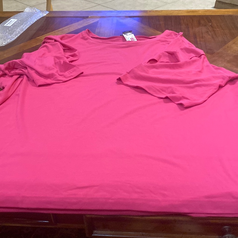 Knit Studio Plus Size Shirt with ruffled sleeves